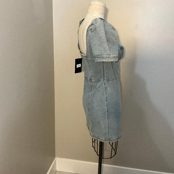 NWT Signature8 Denim Bustier Zip Front Mini Dress Small - Picture 4 of 7